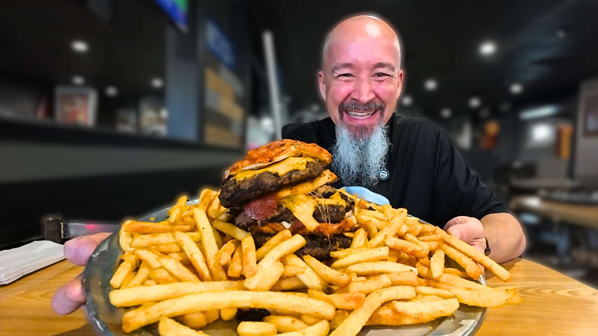 OldGuyEats taking on a massive food challenge